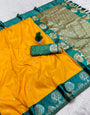 Jubilant Yellow Paithani Silk Saree With Classic Blouse Piece
