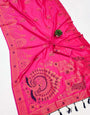 Mesmeric Dark Pink Paithani Silk Saree With Super extravagant Blouse Piece