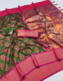 Ethnic Green Paithani Silk Saree With Charming Blouse Piece