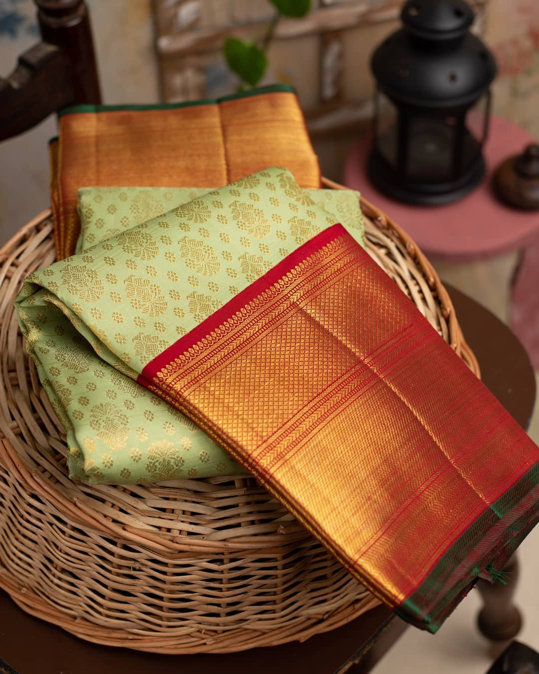 Beleaguer Pista Soft Banarasi Silk Saree With Smashing Blouse Piece