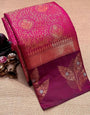 Mellifluous Dark Pink Soft Silk Saree With Appealing Blouse Piece