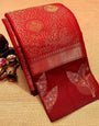 Classic Red Soft Silk Saree With Exquisite Blouse Piece