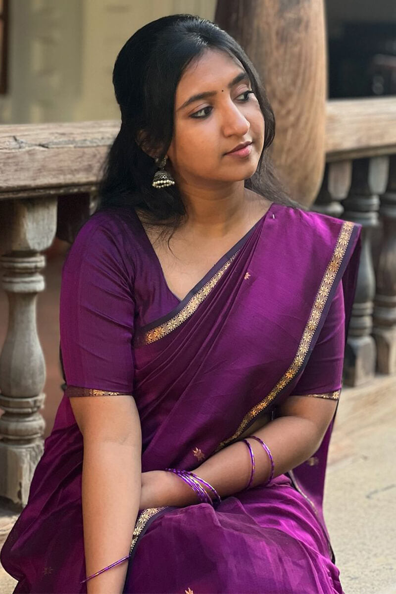 Serendipity Magenta Cotton Silk Saree With Confounding Blouse Piece