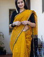 Grandiose Mustard Cotton Silk Saree With Sonorous Blouse Piecec