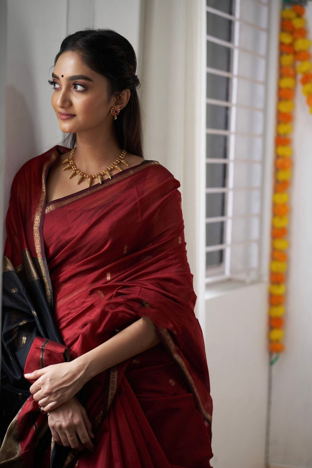 Stunning Red Cotton Silk Saree With Exemplary Blouse Piece