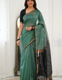 Desultory Sea GreenCotton Silk Saree With Comely Blouse Piece