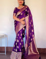 Panoply Purple Soft Silk Saree With Tempting Blouse Piece