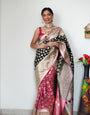 Amazing 1-Minute Ready To Wear Black Soft Silk Saree