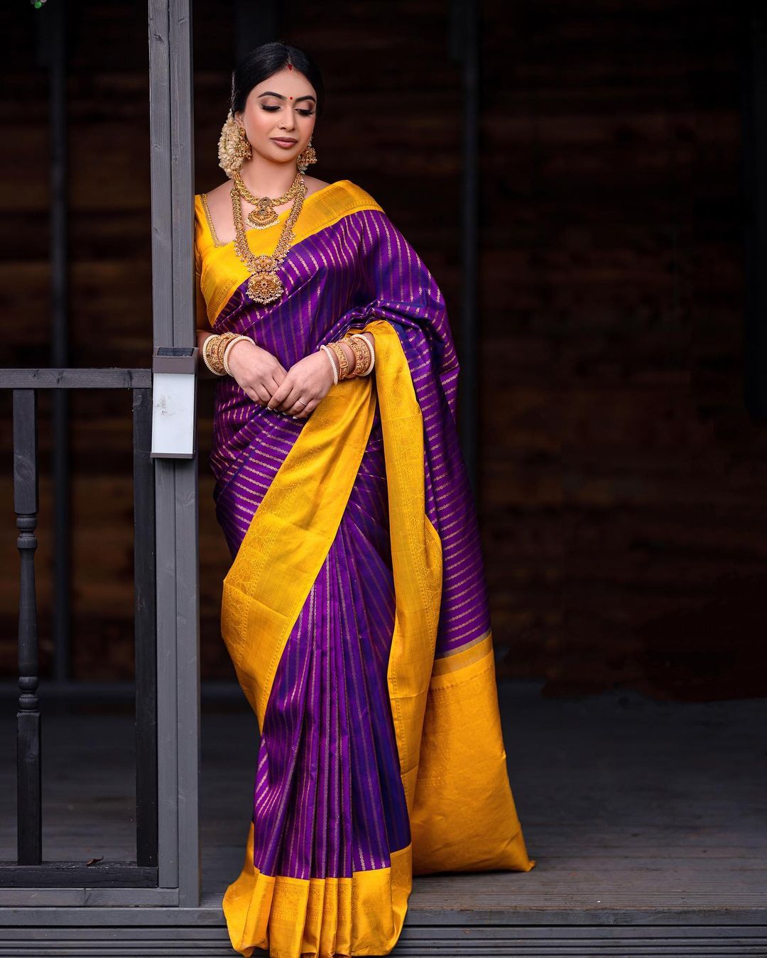 Exceptional Purple Soft Silk Saree With Blissful Blouse Piece