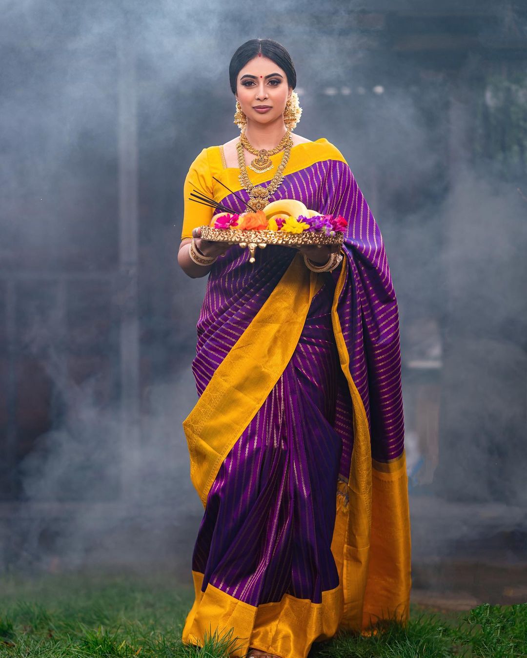 Exceptional Purple Soft Silk Saree With Blissful Blouse Piece