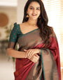 Lassitude Maroon Soft Silk Saree With Moiety Blouse Piece