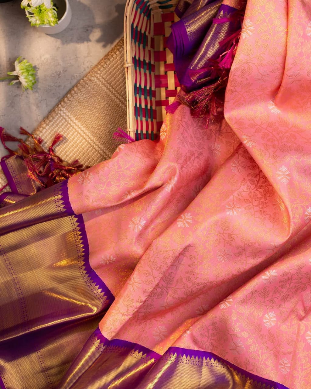 Bewitching Pink Soft Banarasi Silk Saree With Devastating Blouse Piece