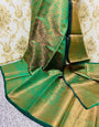 Extraordinary Green Soft Banarasi Silk Saree With Pleasant Blouse Piece