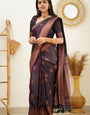 Bewitching Purple Soft Silk Saree With Excellent Blouse Piece