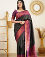 Flattering Black Soft Banarasi Silk Saree With Prominent Blouse Piece