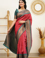 Marvellous Maroon Soft Banarasi Silk Saree With Groovy Blouse Piece