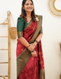 Dissemble Maroon Soft Silk Saree With Efflorescence Blouse Piece