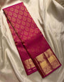 Ethereal Dark Pink Soft Silk Saree With Precious Blouse Piece