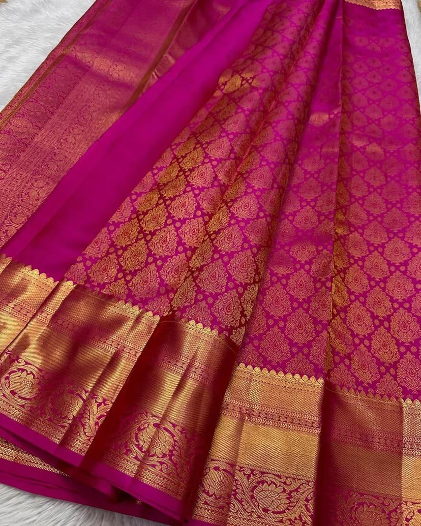 Ethereal Dark Pink Soft Silk Saree With Precious Blouse Piece