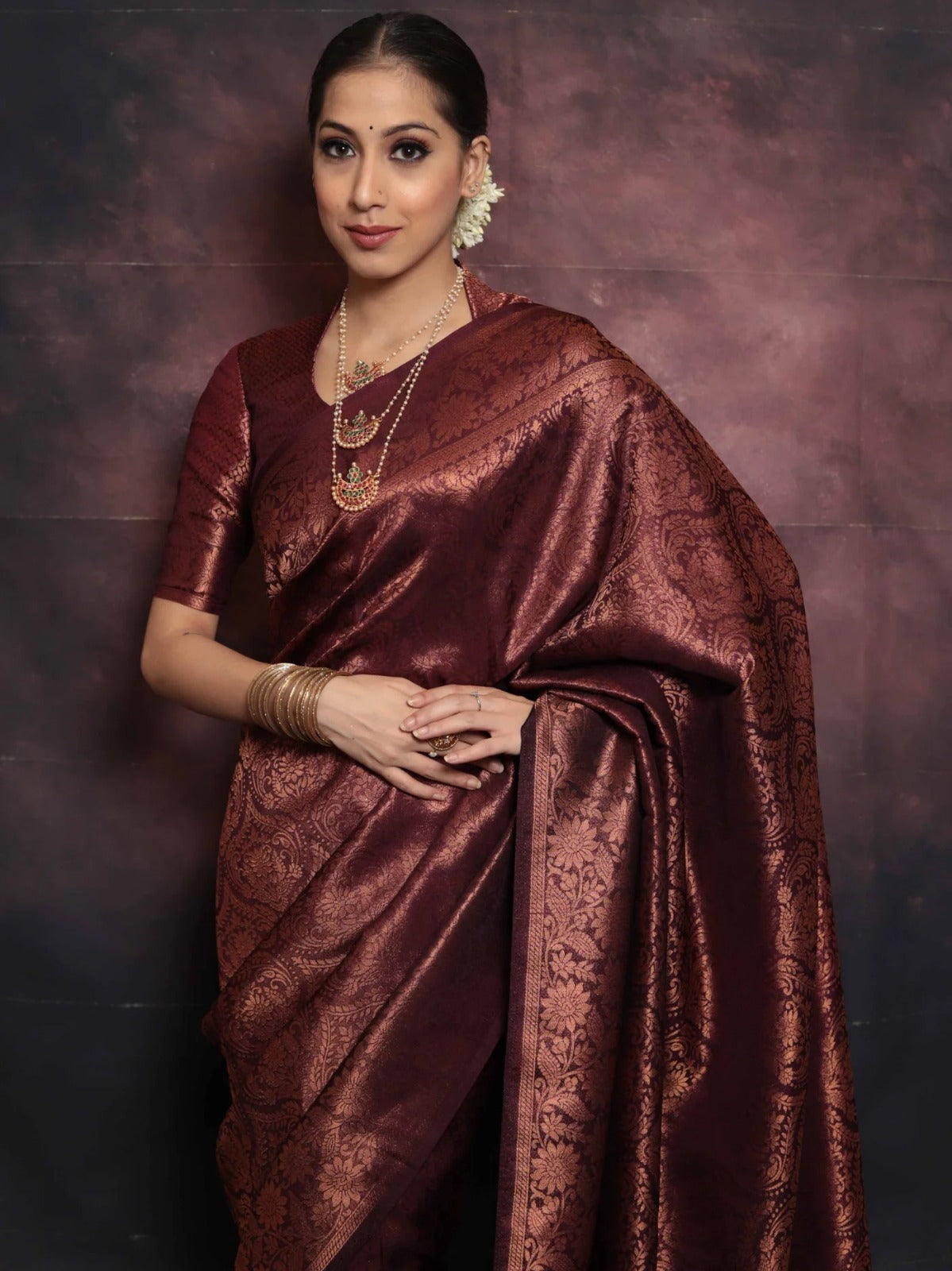 Gorgeous Maroon Soft Silk Saree With Elegant Blouse Piece