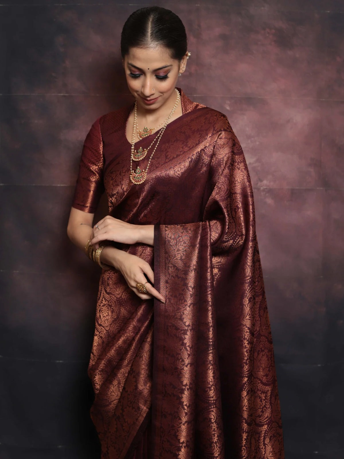 Gorgeous Maroon Soft Silk Saree With Elegant Blouse Piece