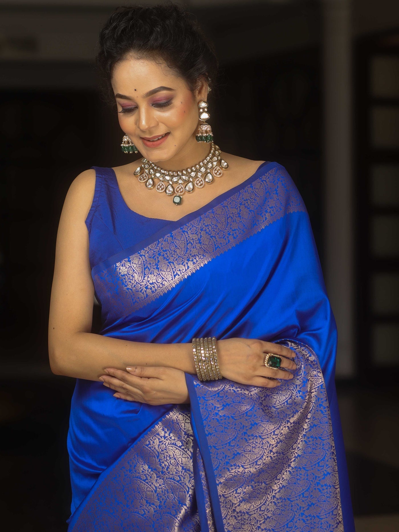 Inimitable Royal Blue Soft Silk Saree With Elegant Blouse Piece