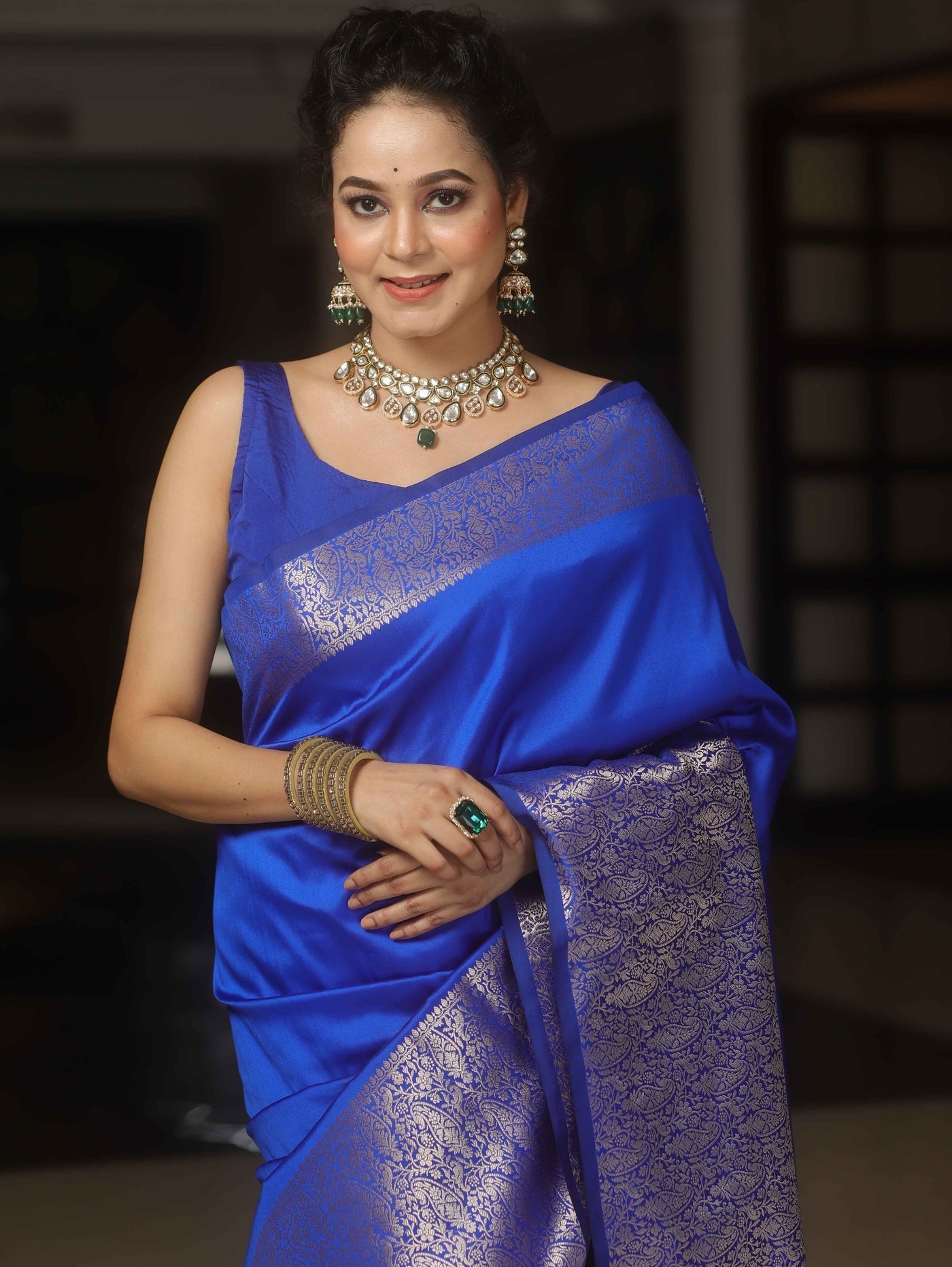 Inimitable Royal Blue Soft Silk Saree With Elegant Blouse Piece