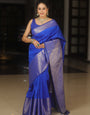 Inimitable Royal Blue Soft Silk Saree With Elegant Blouse Piece