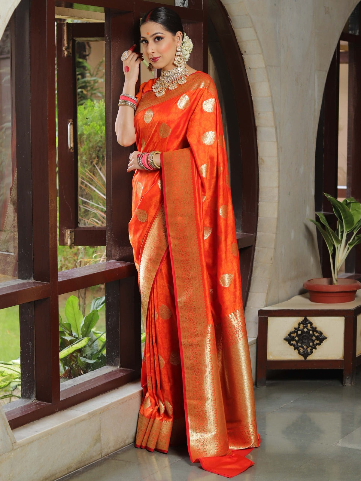 Refreshing Orange Soft Silk Saree With Trendy Blouse Piece