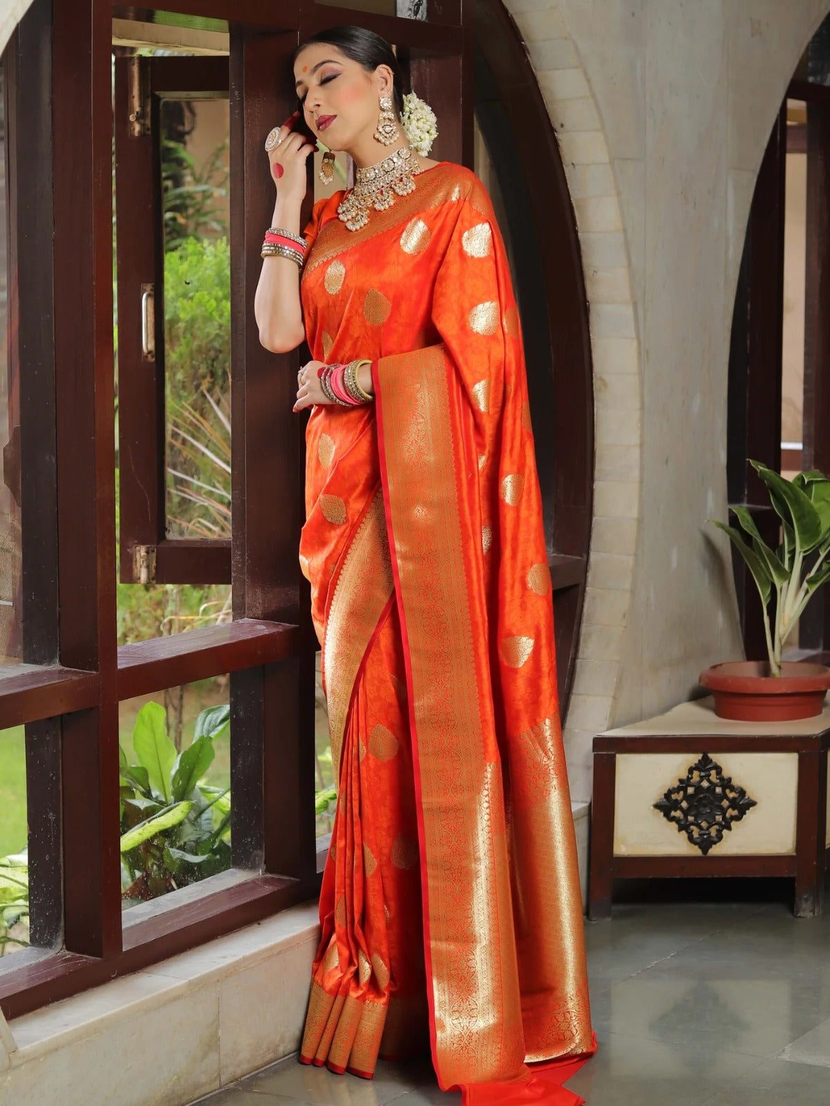 Refreshing Orange Soft Silk Saree With Trendy Blouse Piece