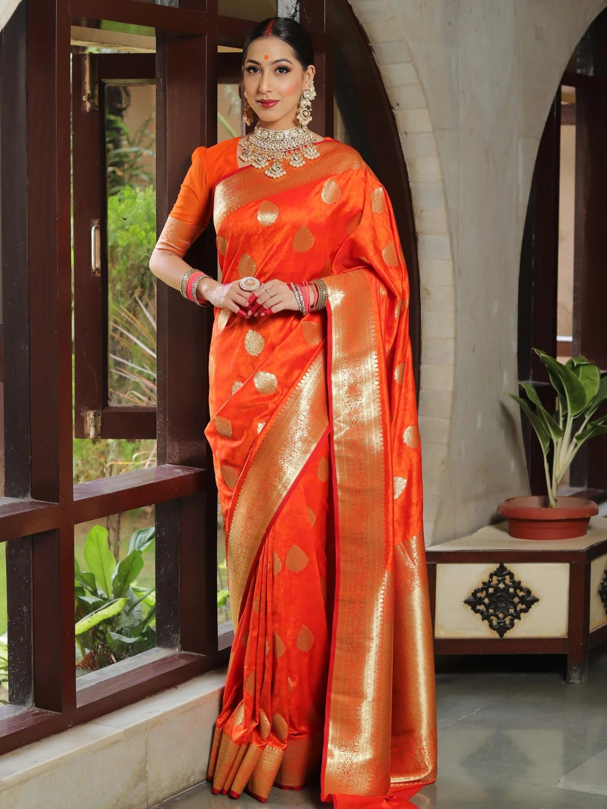 Refreshing Orange Soft Silk Saree With Trendy Blouse Piece