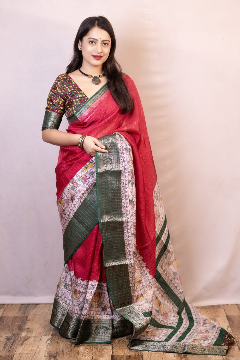 Marvellous Dark Pink Digital Printed Dola Silk Saree With Lagniappe Blouse Piece