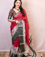 Marvellous Dark Pink Digital Printed Dola Silk Saree With Lagniappe Blouse Piece