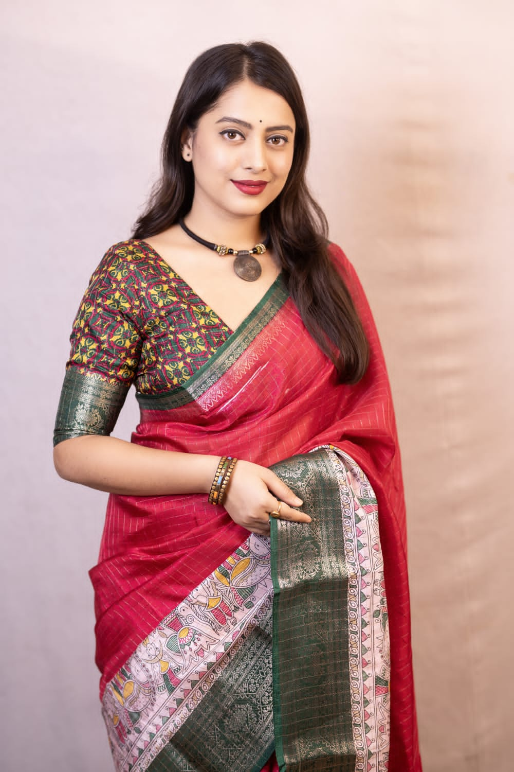 Marvellous Dark Pink Digital Printed Dola Silk Saree With Lagniappe Blouse Piece