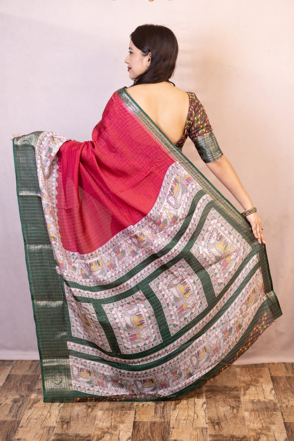 Marvellous Dark Pink Digital Printed Dola Silk Saree With Lagniappe Blouse Piece