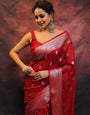 Winsome Red Soft Silk Saree With Alluring Blouse Piece