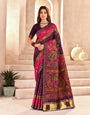 Marvellous Purple Nylon Dola Pashmina Saree With Deserving Blouse Piece