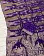 Bucolic Purple Soft Banarasi Tissue Silk Saree With Scintilla Blouse Piece