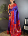 Quintessential Royal Purple Paithani Silk Saree With Supernal Blouse Piece