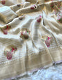 Chatoyant Beige Soft Banarasi Silk Saree With Most Flattering Blouse Piece