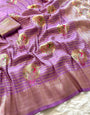 Mesmeric Lavender Soft Banarasi Silk Saree With Susurrous Blouse Piece