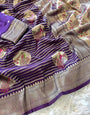 Flattering Purple Soft Banarasi Silk Saree With Refreshing Blouse Piece