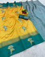 Ebullience Yellow Soft Silk Saree With Adorable Blouse Piece