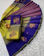 Nebula Perrot Soft Banarasi Silk Saree With Attractive Blouse Piece