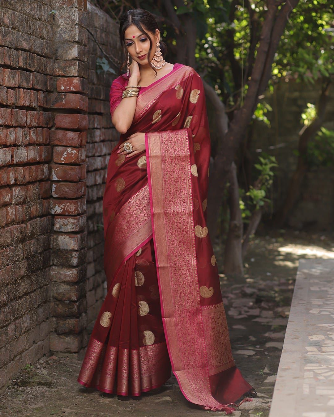 Marvellous Wine Soft Silk Saree With Cynosure Blouse Piece