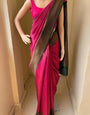 Smashing Dark Pink Soft Silk Saree With Prodigal Blouse Piece