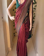 Ornate Maroon Soft Silk Saree With Prodigal Blouse Piece