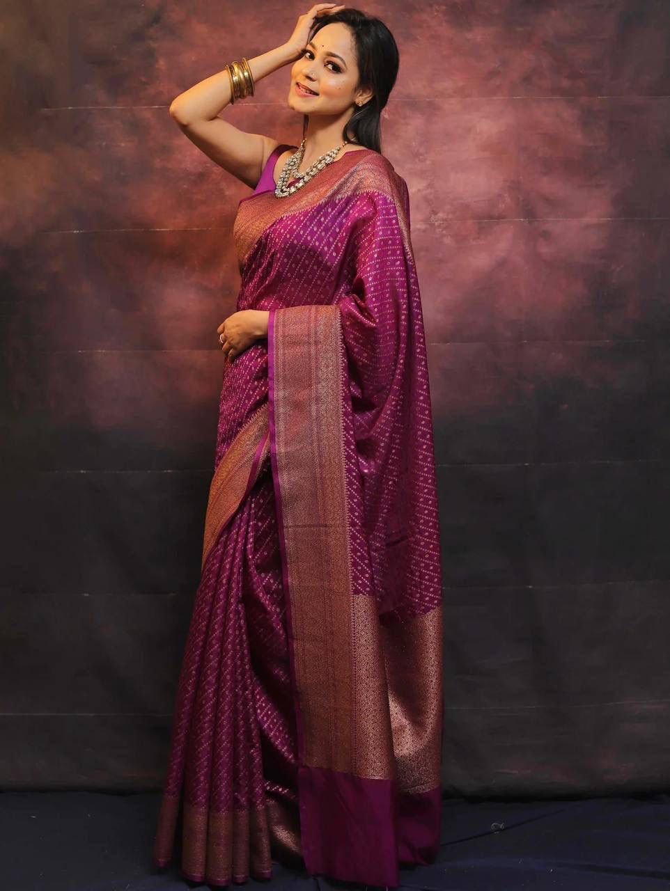 Engaging Purple Soft Silk Saree With Scintilla Blouse Piece