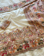 Ephemeral Beige Pashmina Saree With Resonant Blouse Piece
