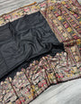 Aplomb Black Pashmina Saree With Panache Blouse Piece